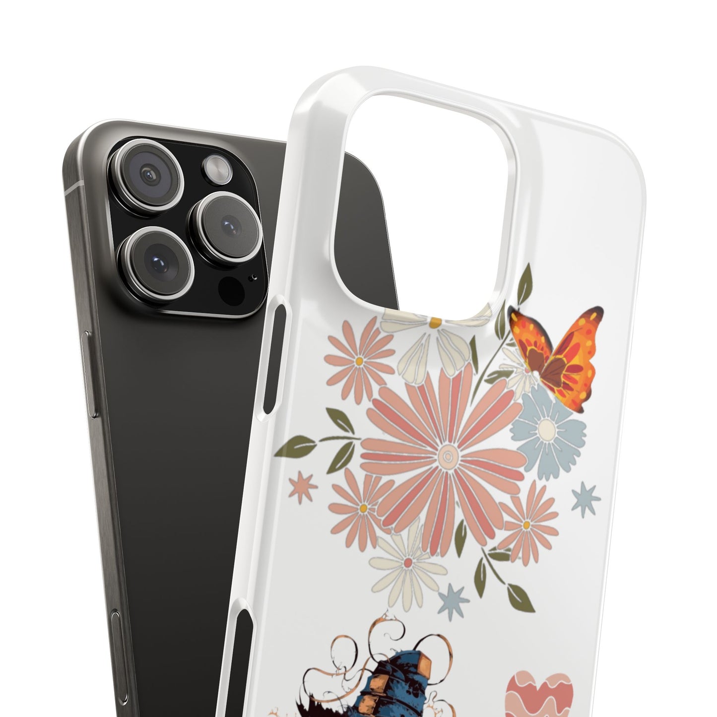Floral Welcome Slim Phone Case - Vibrant Butterfly Design