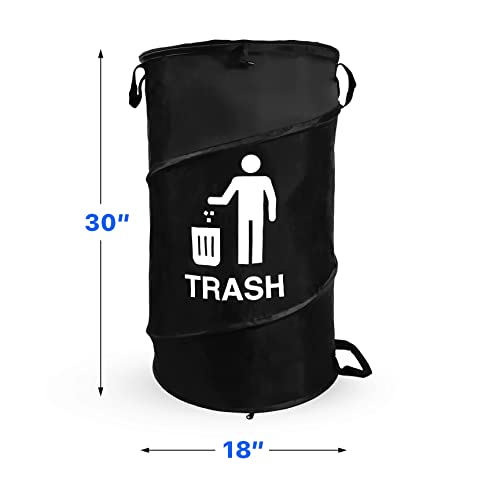 Large Durable Waterproof Combo pop up Recycle and Trash Collapsible Garbage containers, Trash cans with Zipper Cover Great for Outdoor and Indoor use - Camping, Party, Backyard