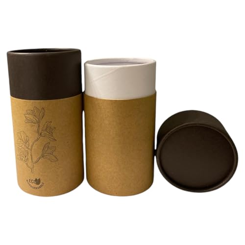 TOBMARC Biodegradable Kraft Paper Packaging Tube | Food-Grade Packaging Tubes for Tea, Coffee and Spices | Eco-friendly Customizable for Branding -12 Pack (Black)