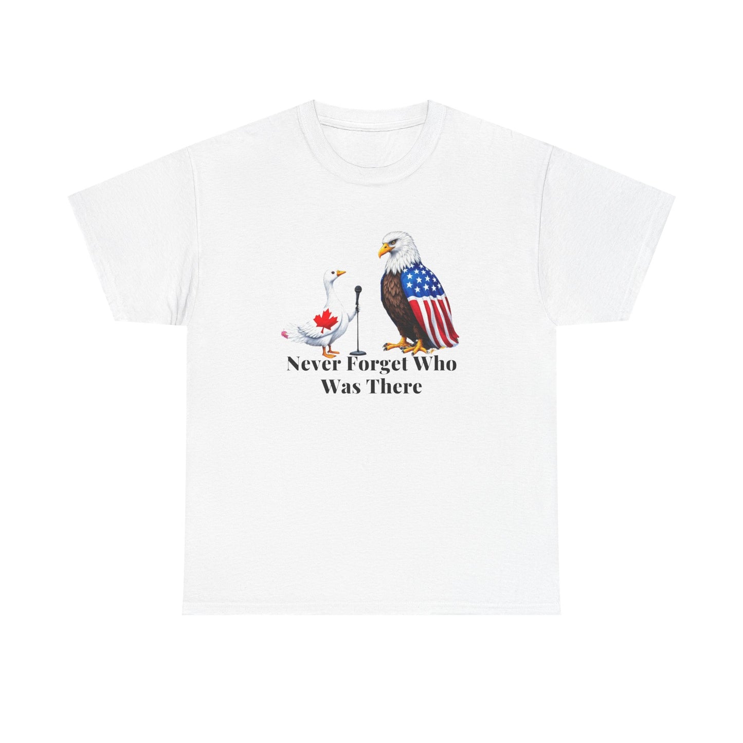 Never Forget Who Was There Unisex Heavy Cotton Tee - Patriotic Wildlife Design