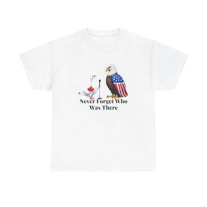 Never Forget Who Was There Unisex Heavy Cotton Tee - Patriotic Wildlife Design