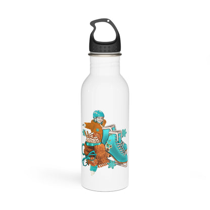 Winter Wonderland Stainless Steel Water Bottle – Fun Ice Skating Design