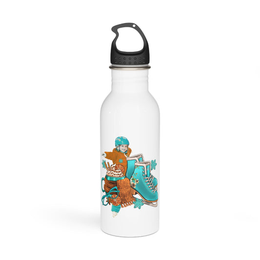 Winter Wonderland Stainless Steel Water Bottle – Fun Ice Skating Design
