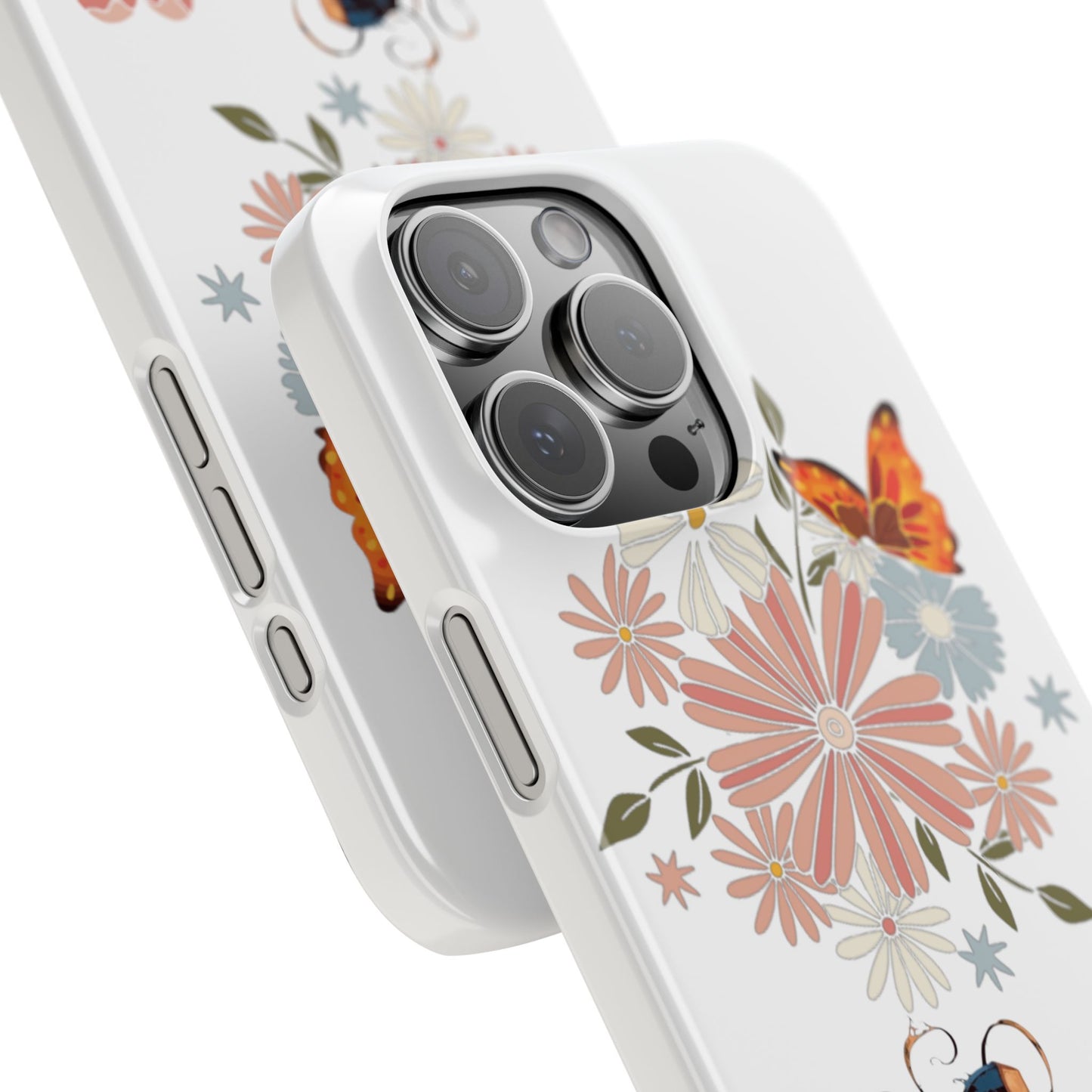 Floral Welcome Slim Phone Case - Vibrant Butterfly Design