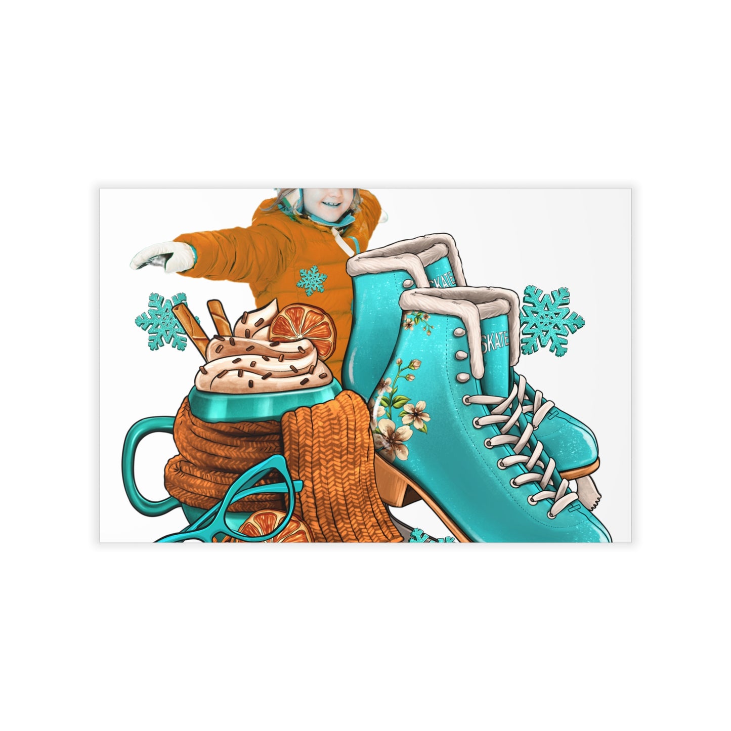 Ice Skating Wall Decals – Winter Fun Decor for Kids' Rooms