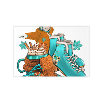 Ice Skating Wall Decals – Winter Fun Decor for Kids' Rooms