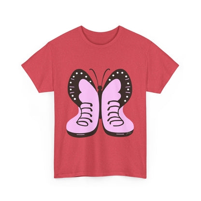 Butterfly Vibes Unisex Heavy Cotton Tee - Playful Pink Design