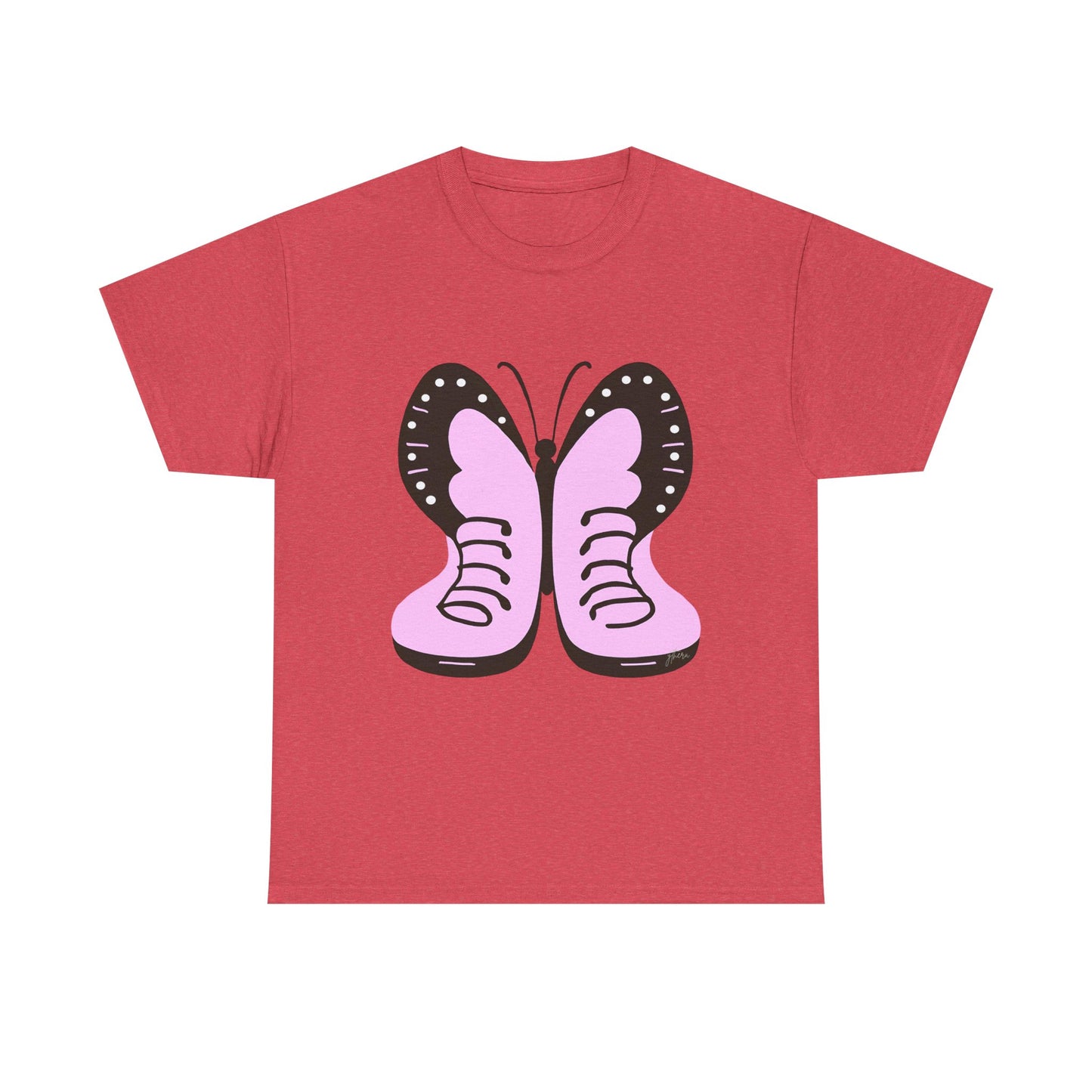 Butterfly Vibes Unisex Heavy Cotton Tee - Playful Pink Design