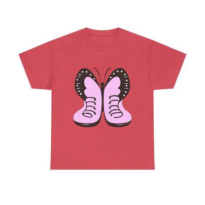 Butterfly Vibes Unisex Heavy Cotton Tee - Playful Pink Design