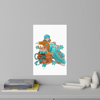 Ice Skating Wall Decals – Winter Fun Decor for Kids' Rooms