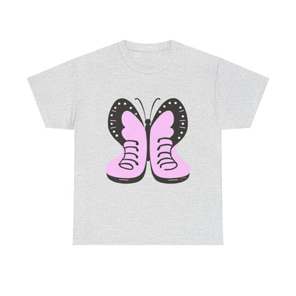 Butterfly Vibes Unisex Heavy Cotton Tee - Playful Pink Design