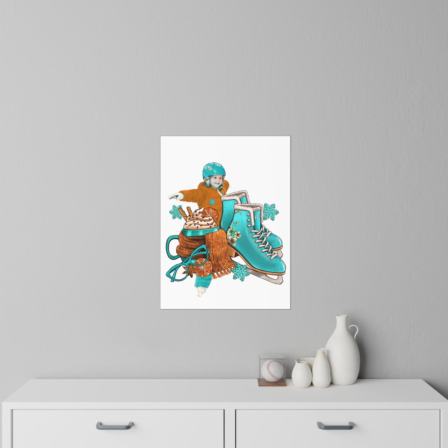 Ice Skating Wall Decals – Winter Fun Decor for Kids' Rooms