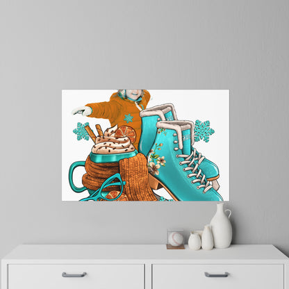 Ice Skating Wall Decals – Winter Fun Decor for Kids' Rooms