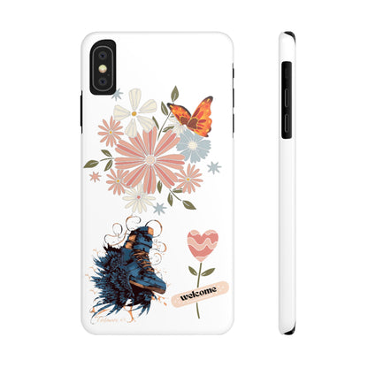 Floral Welcome Slim Phone Case - Vibrant Butterfly Design