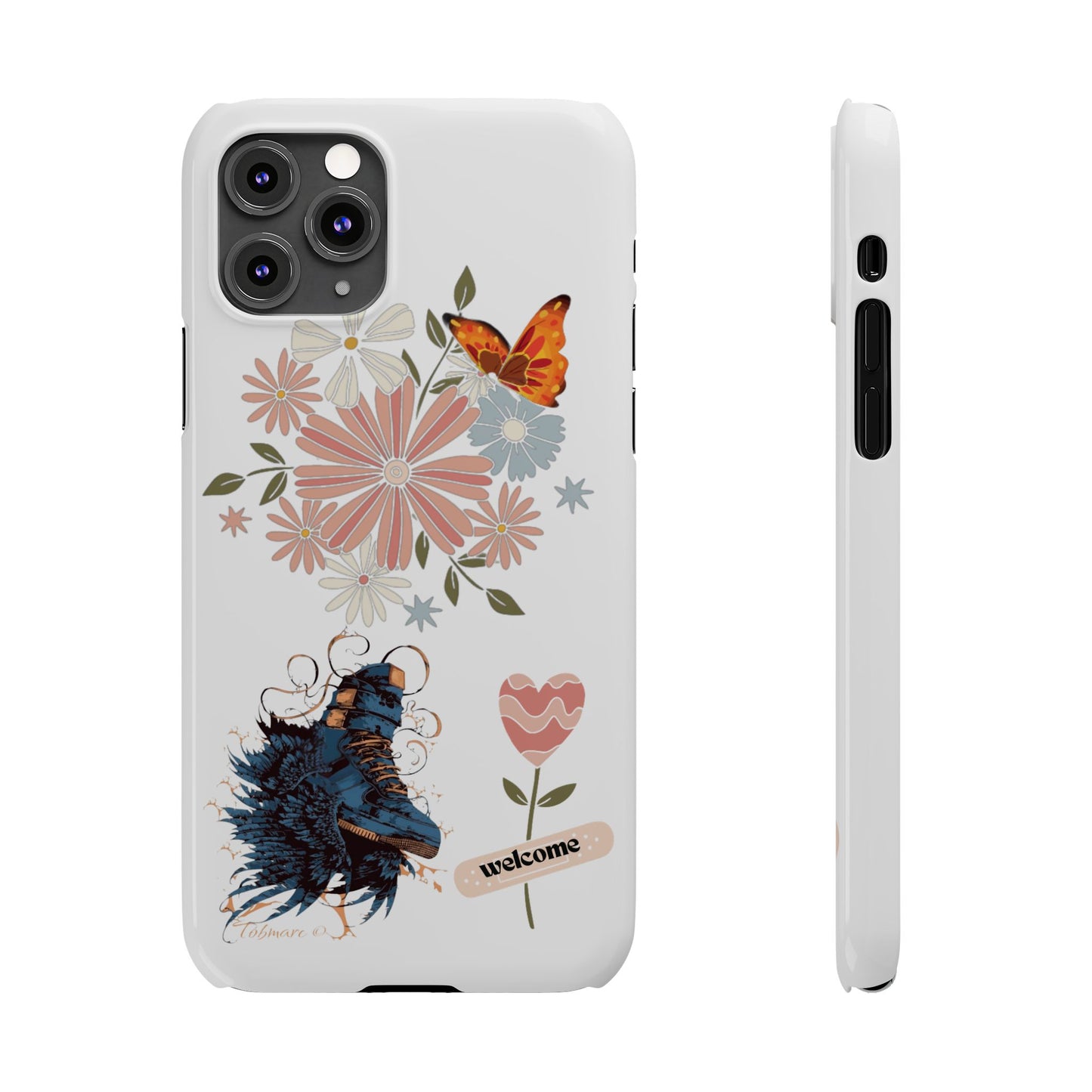 Floral Welcome Slim Phone Case - Vibrant Butterfly Design