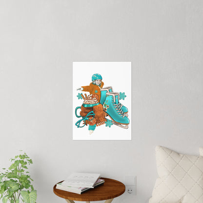 Ice Skating Wall Decals – Winter Fun Decor for Kids' Rooms