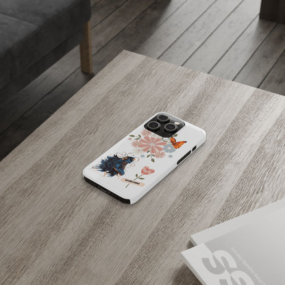Floral Welcome Slim Phone Case - Vibrant Butterfly Design