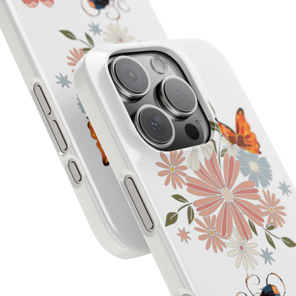 Floral Welcome Slim Phone Case - Vibrant Butterfly Design