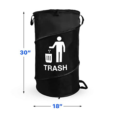 Large Durable Waterproof Combo pop up Recycle and Trash Collapsible Garbage containers, Trash cans with Zipper Cover Great for Outdoor and Indoor use - Camping, Party, Backyard