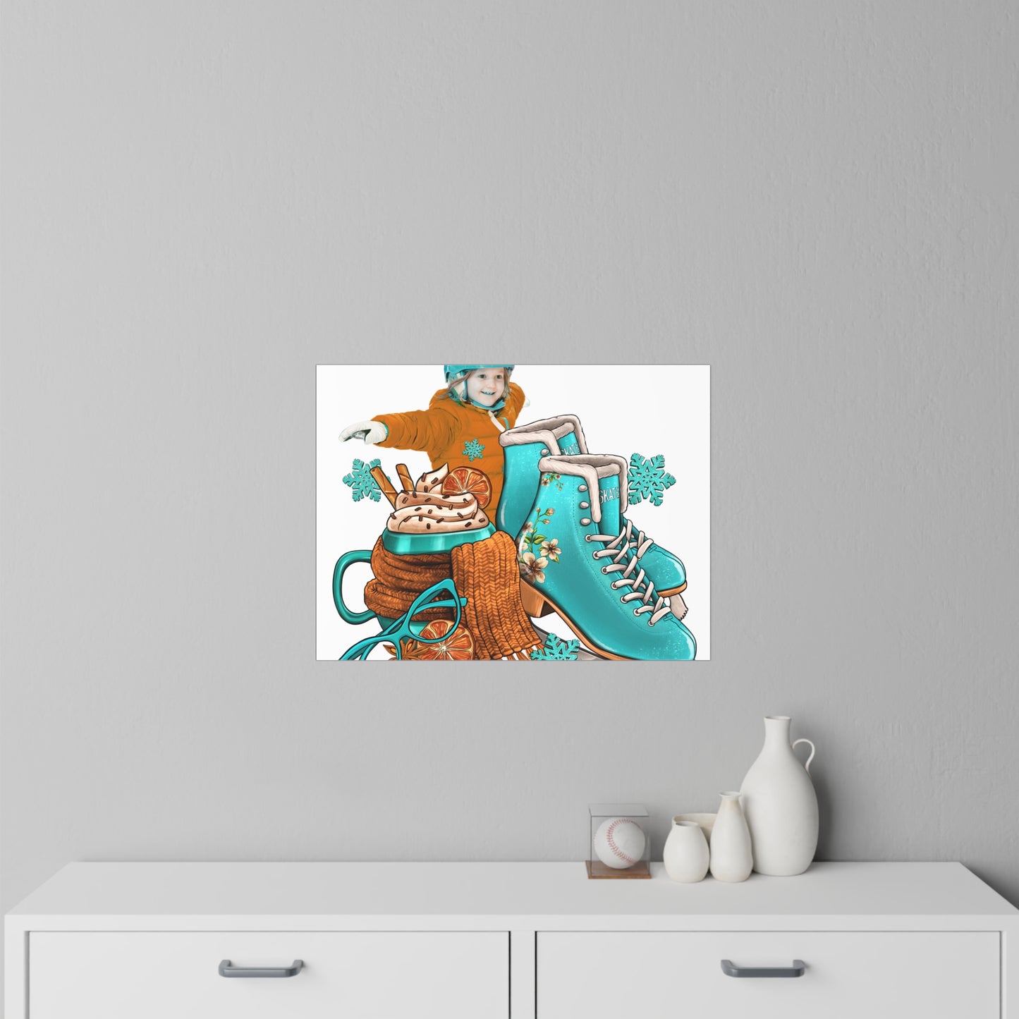 Ice Skating Wall Decals – Winter Fun Decor for Kids' Rooms