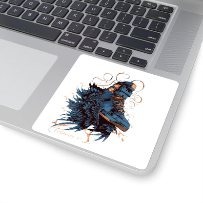 Artistic Sneaker Square Stickers - Cool Vibe for Shoe Lovers