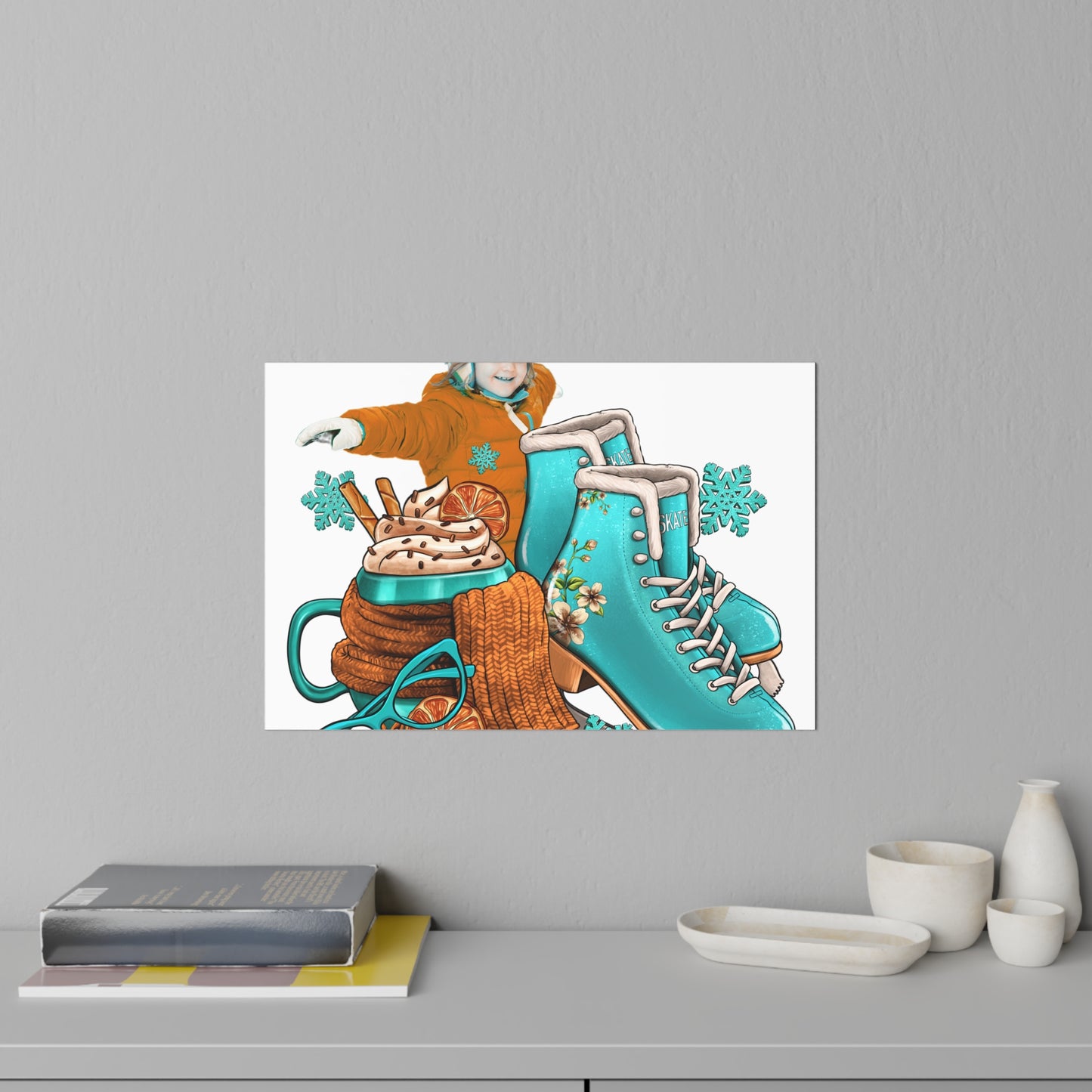 Ice Skating Wall Decals – Winter Fun Decor for Kids' Rooms