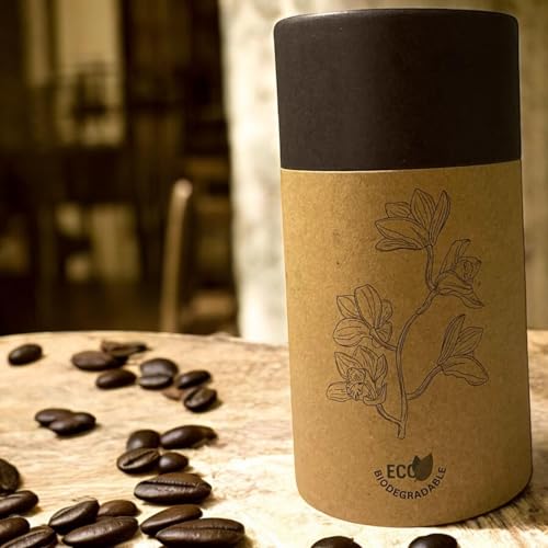 TOBMARC Biodegradable Kraft Paper Packaging Tube | Food-Grade Packaging Tubes for Tea, Coffee and Spices | Eco-friendly Customizable for Branding -12 Pack (Black)