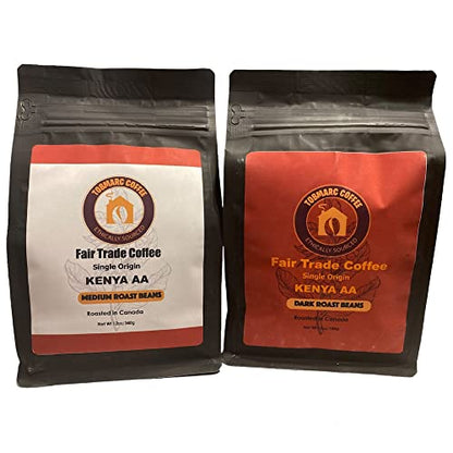 TOBMARC Whole Bean Coffee Kenya AA Single Origin Freshly Roasted Arabica - Medium Roast -340g/12oz