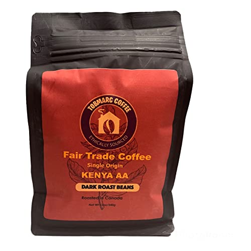 TOBMARC Whole Bean Coffee Kenya AA Single Origin Freshly Roasted Arabica - Medium Roast -340g/12oz