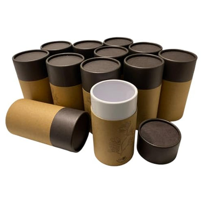 TOBMARC Biodegradable Kraft Paper Packaging Tube | Food-Grade Packaging Tubes for Tea, Coffee and Spices | Eco-friendly Customizable for Branding -12 Pack (Black)
