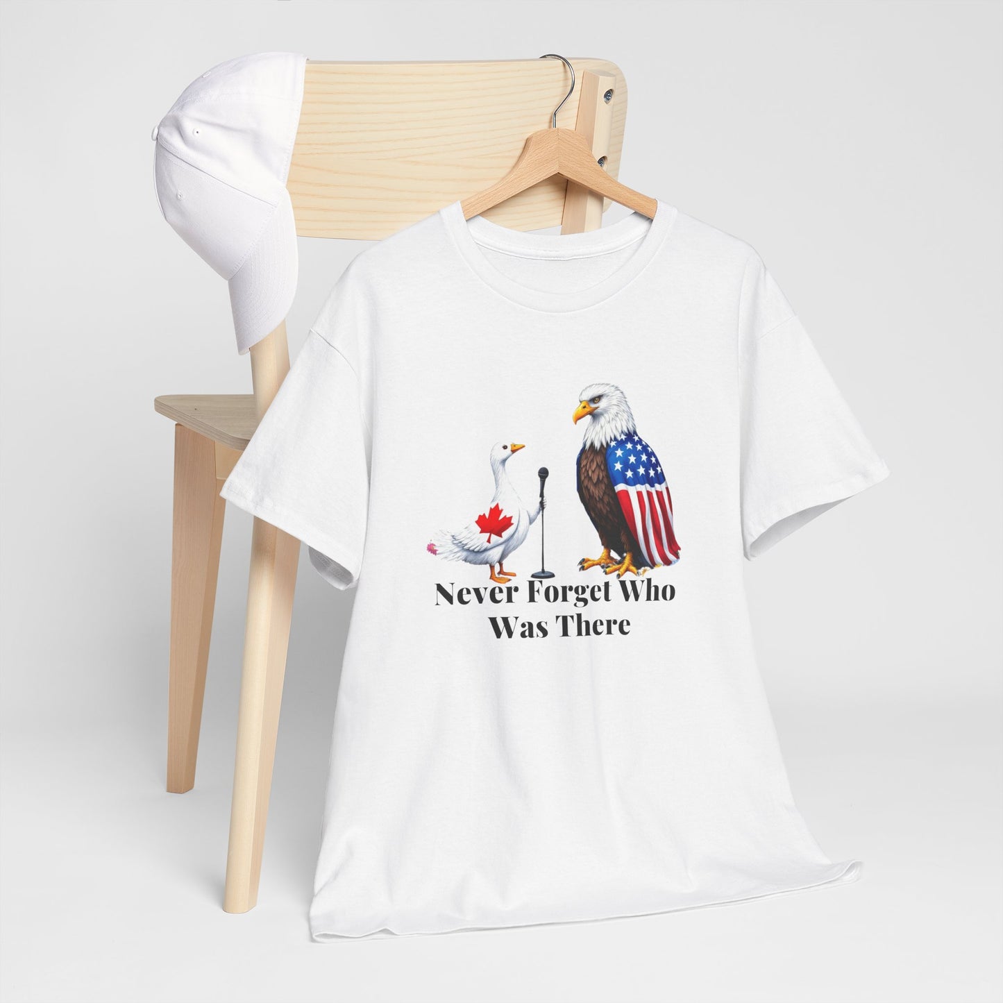 Never Forget Who Was There Unisex Heavy Cotton Tee - Patriotic Wildlife Design