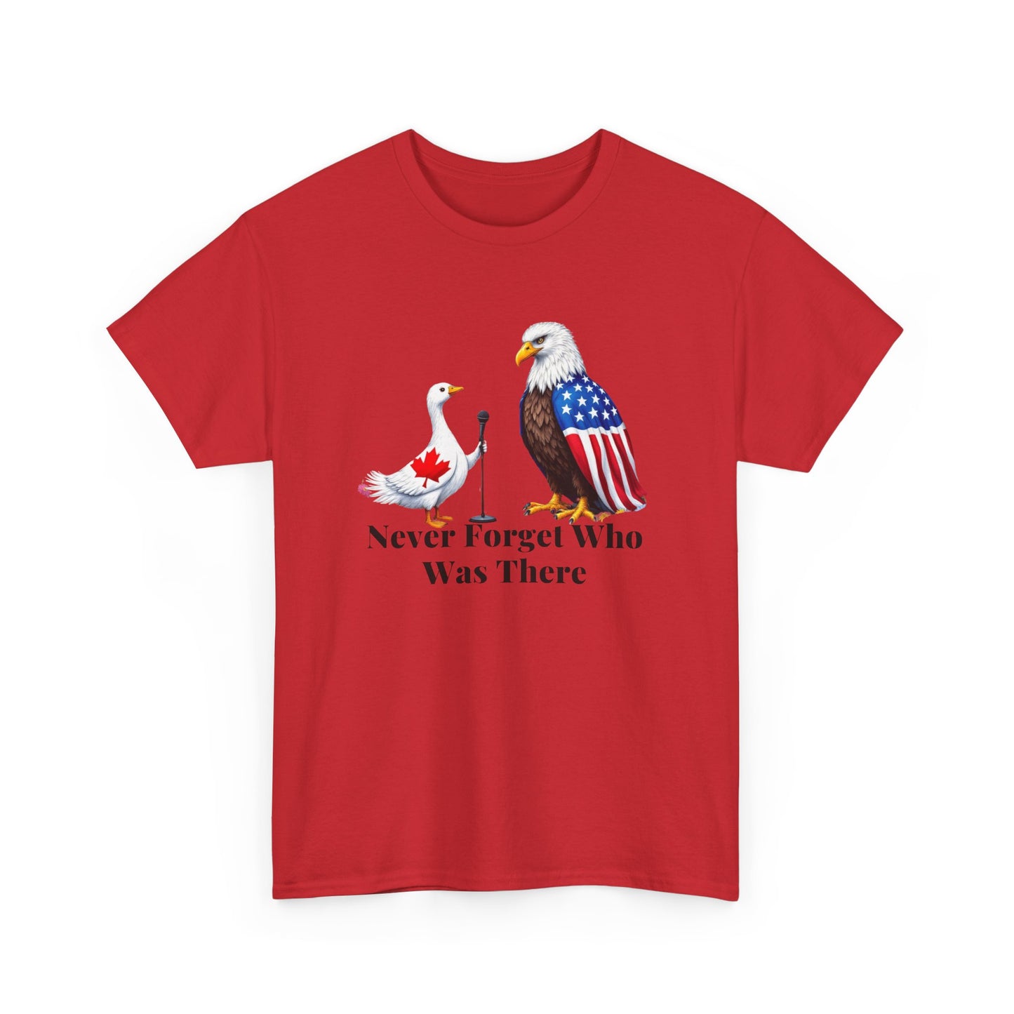 Never Forget Who Was There Unisex Heavy Cotton Tee - Patriotic Wildlife Design