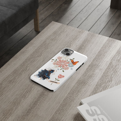Floral Welcome Slim Phone Case - Vibrant Butterfly Design