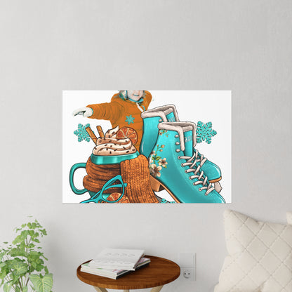 Ice Skating Wall Decals – Winter Fun Decor for Kids' Rooms