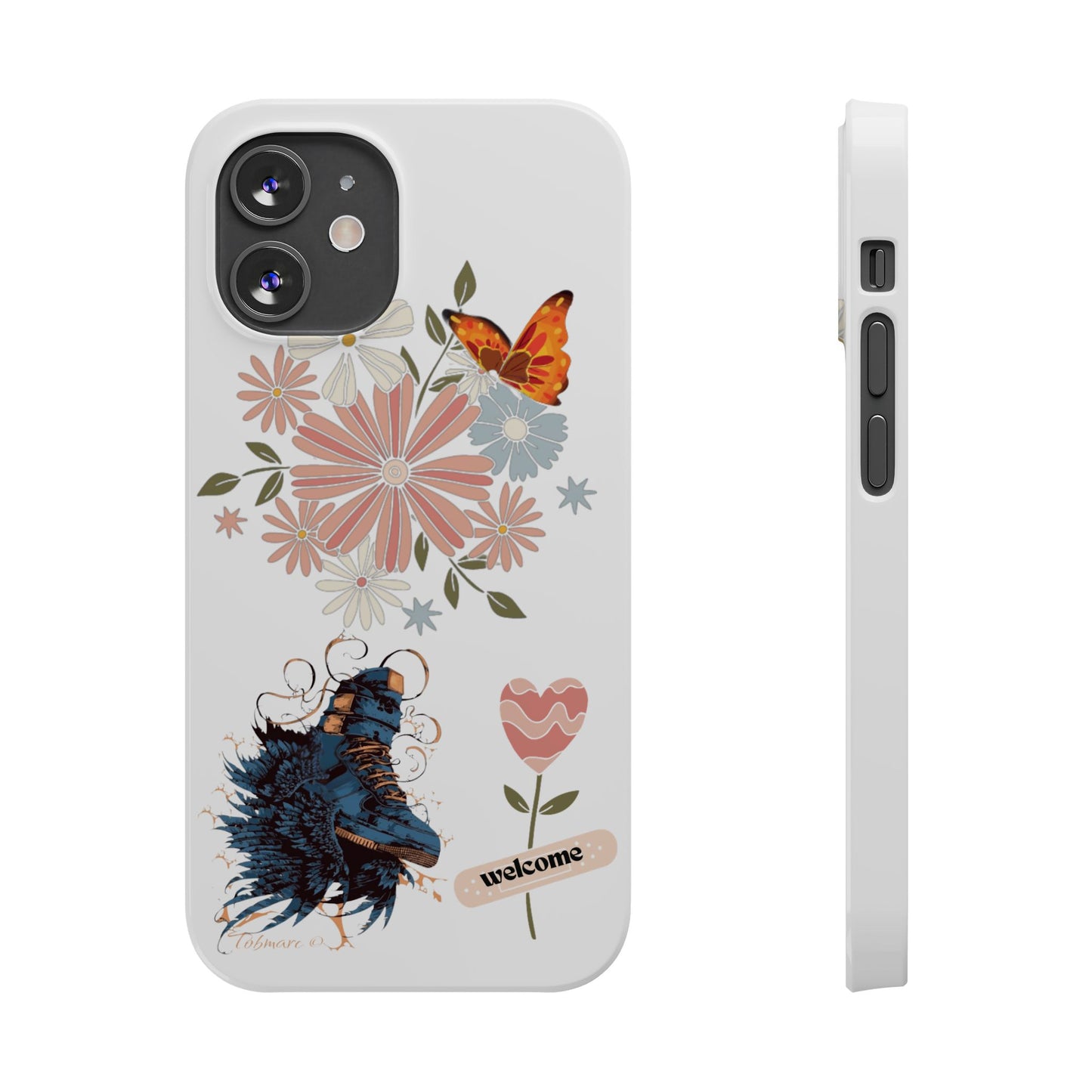 Floral Welcome Slim Phone Case - Vibrant Butterfly Design
