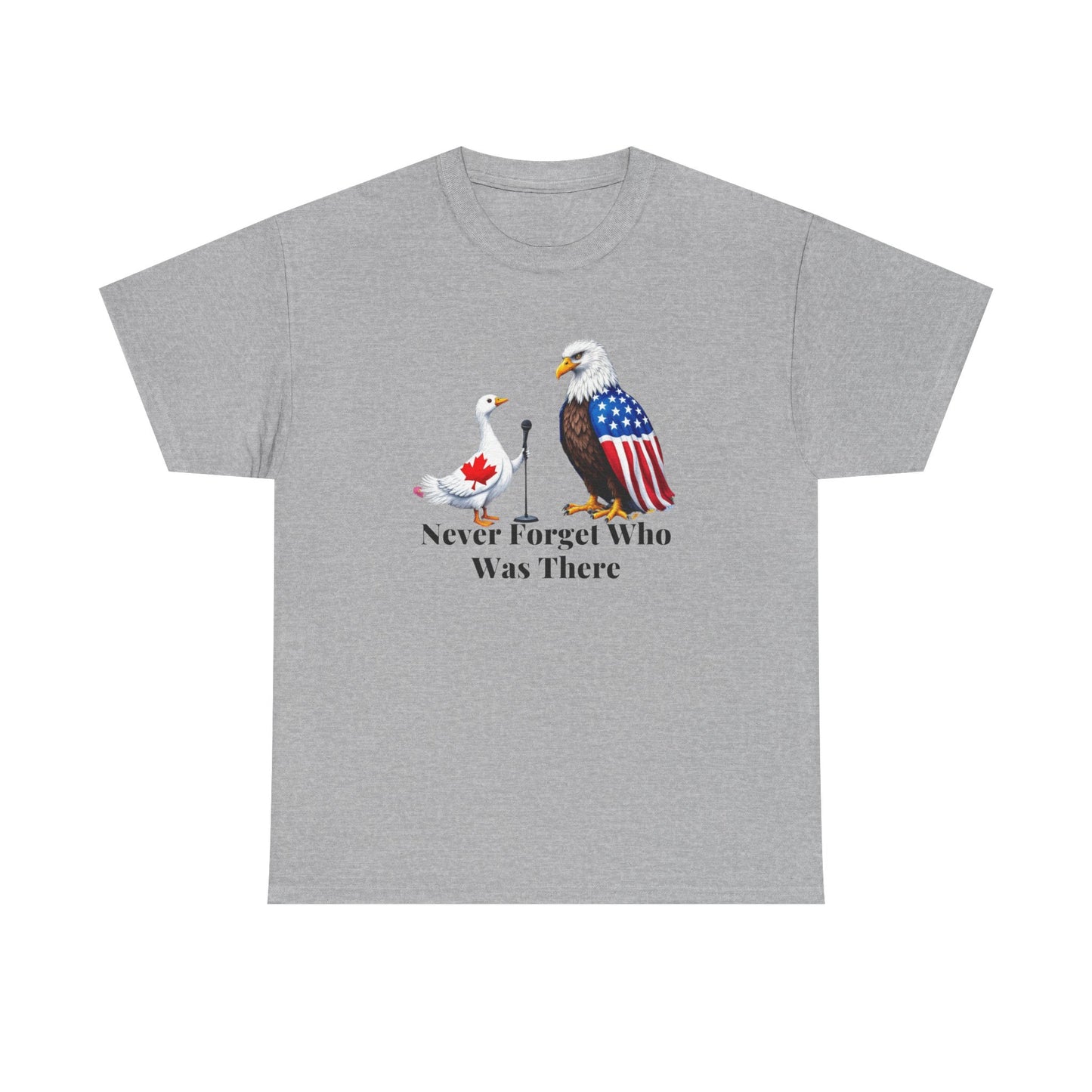 Never Forget Who Was There Unisex Heavy Cotton Tee - Patriotic Wildlife Design
