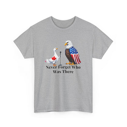 Never Forget Who Was There Unisex Heavy Cotton Tee - Patriotic Wildlife Design