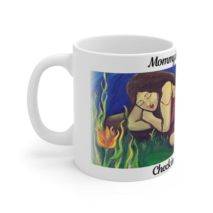 Mama Is On Break Enamel Camping Mug – Funny Mom Mug, Mother's Day Gift, Reading Lover Gift, Ceramic Coffee Mug for Women - (11oz\15oz\20oz)