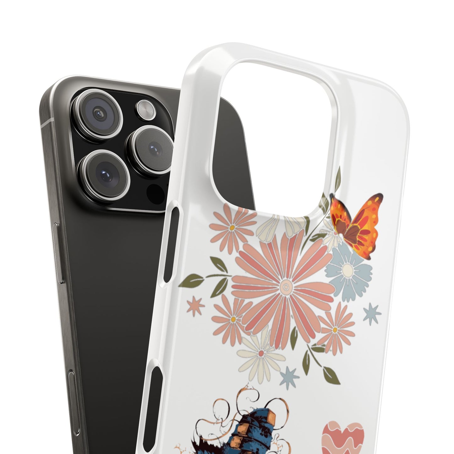 Floral Welcome Slim Phone Case - Vibrant Butterfly Design