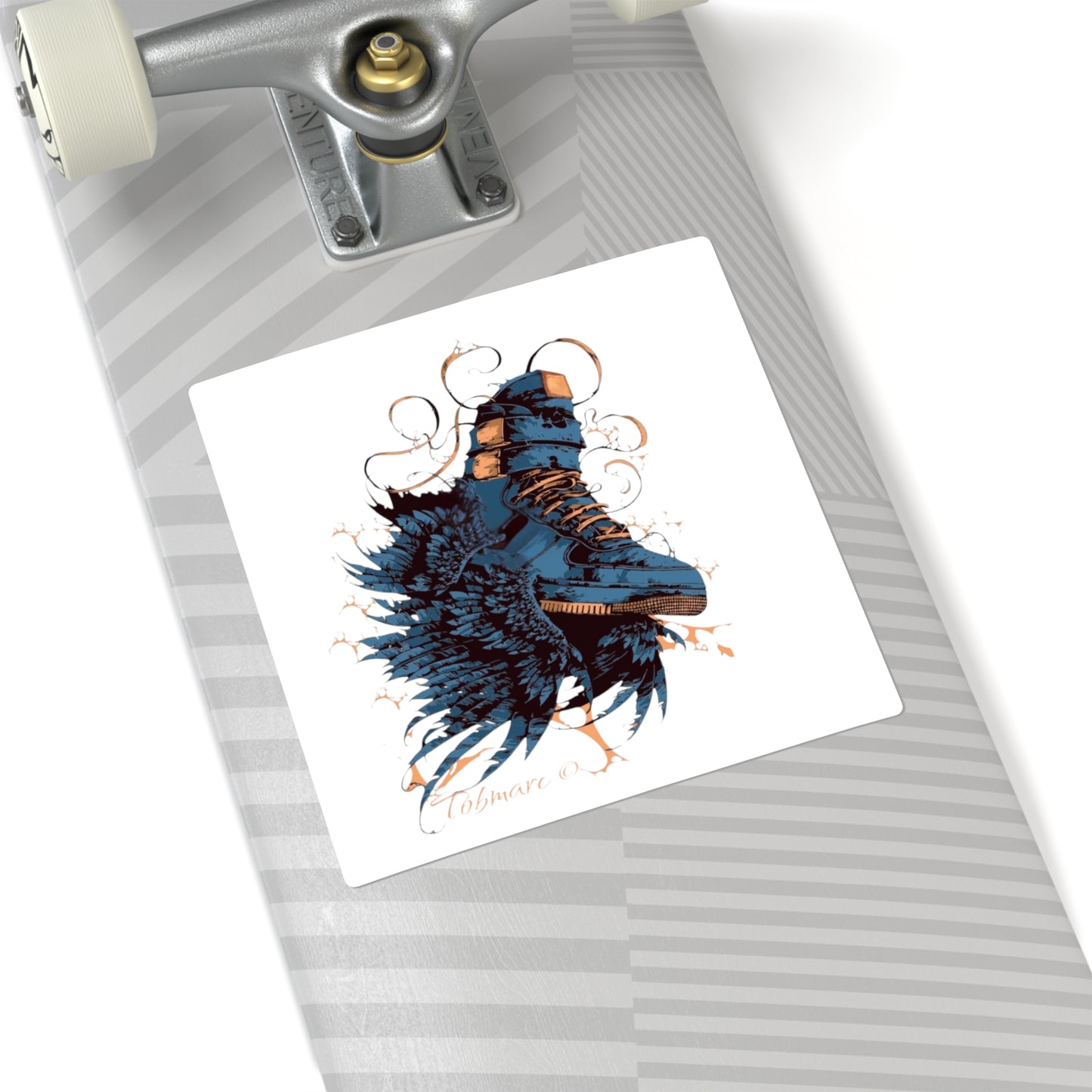 Artistic Sneaker Square Stickers - Cool Vibe for Shoe Lovers