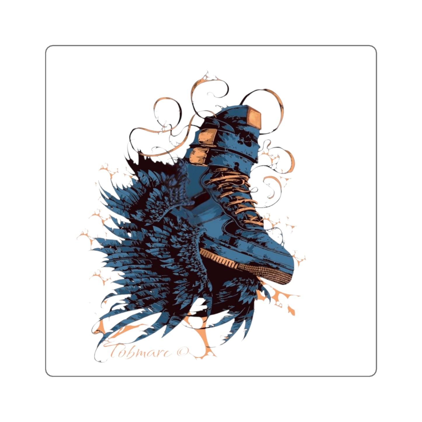 Artistic Sneaker Square Stickers - Cool Vibe for Shoe Lovers