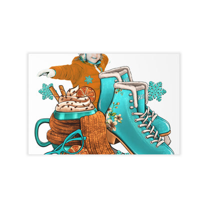 Ice Skating Wall Decals – Winter Fun Decor for Kids' Rooms