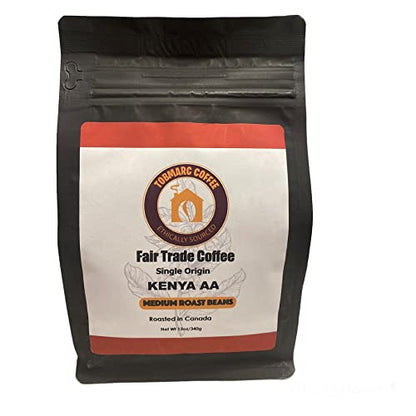 TOBMARC Whole Bean Coffee Kenya AA Single Origin Freshly Roasted Arabica - Medium Roast -340g/12oz
